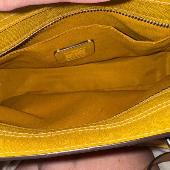 Coach Mustard Yellow Leather Satchel - Picture 6 of 8